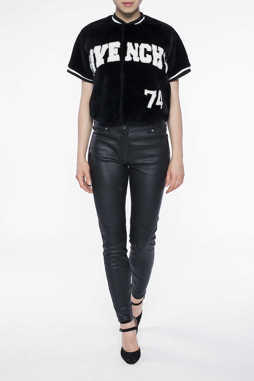 givenchy cropped shearling jacket