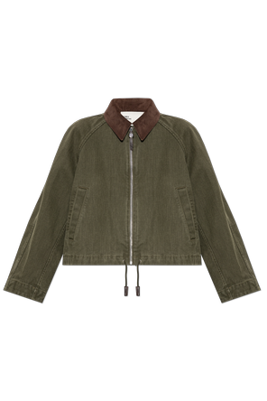 Jeansjacke mit Cordkragen