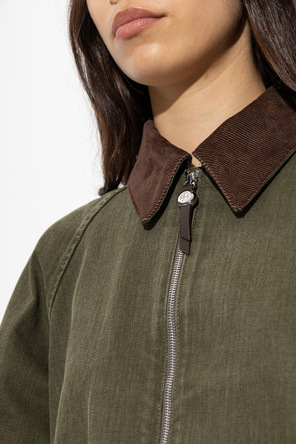 Tory Burch Casaco de ganga com gola de bombazina