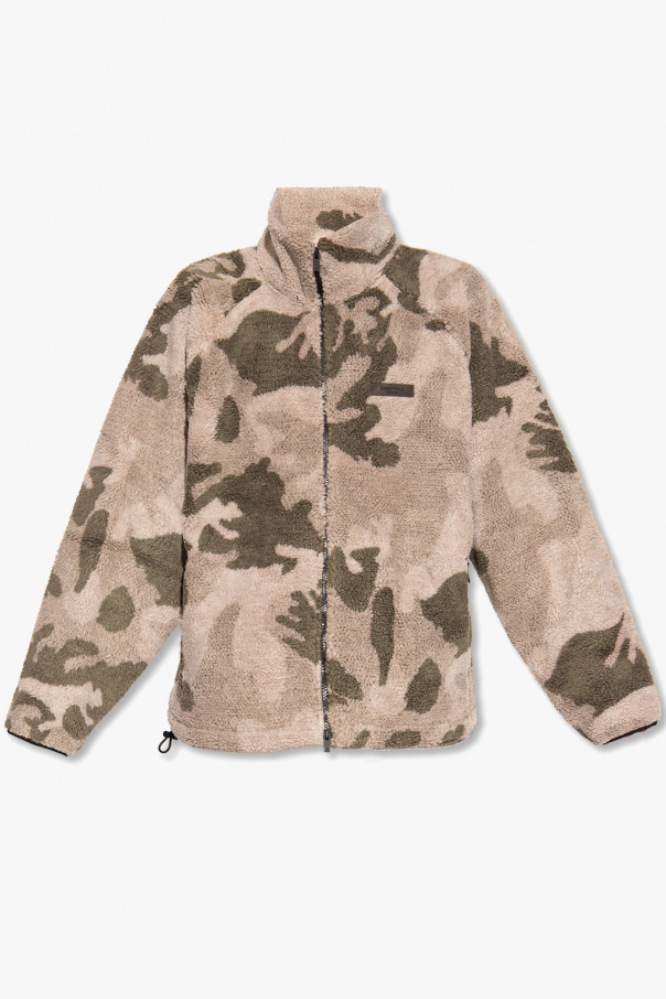 Fear Of God Essentials Fleece hoodie with camo pattern