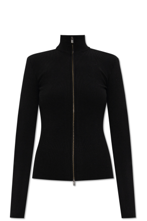 Cardigan with stand-up collar