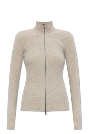 Cardigan with stand-up collar