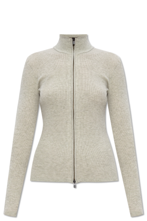Cardigan with stand-up collar