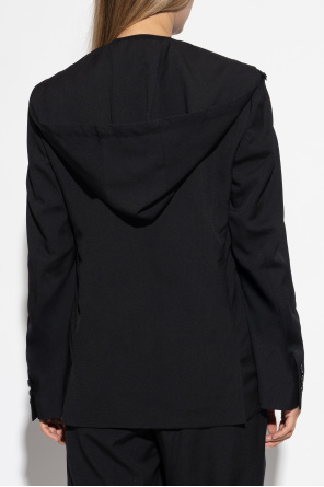 Comme des Garçons Black Wollblazer mit Kapuze