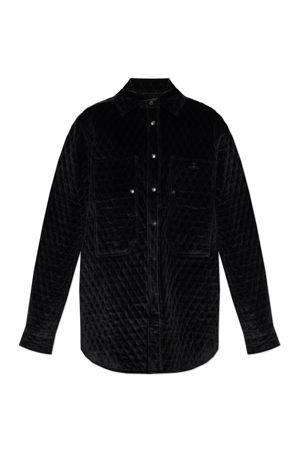 Velvet jacket with a logo-shaped appliqué od Vivienne Westwood