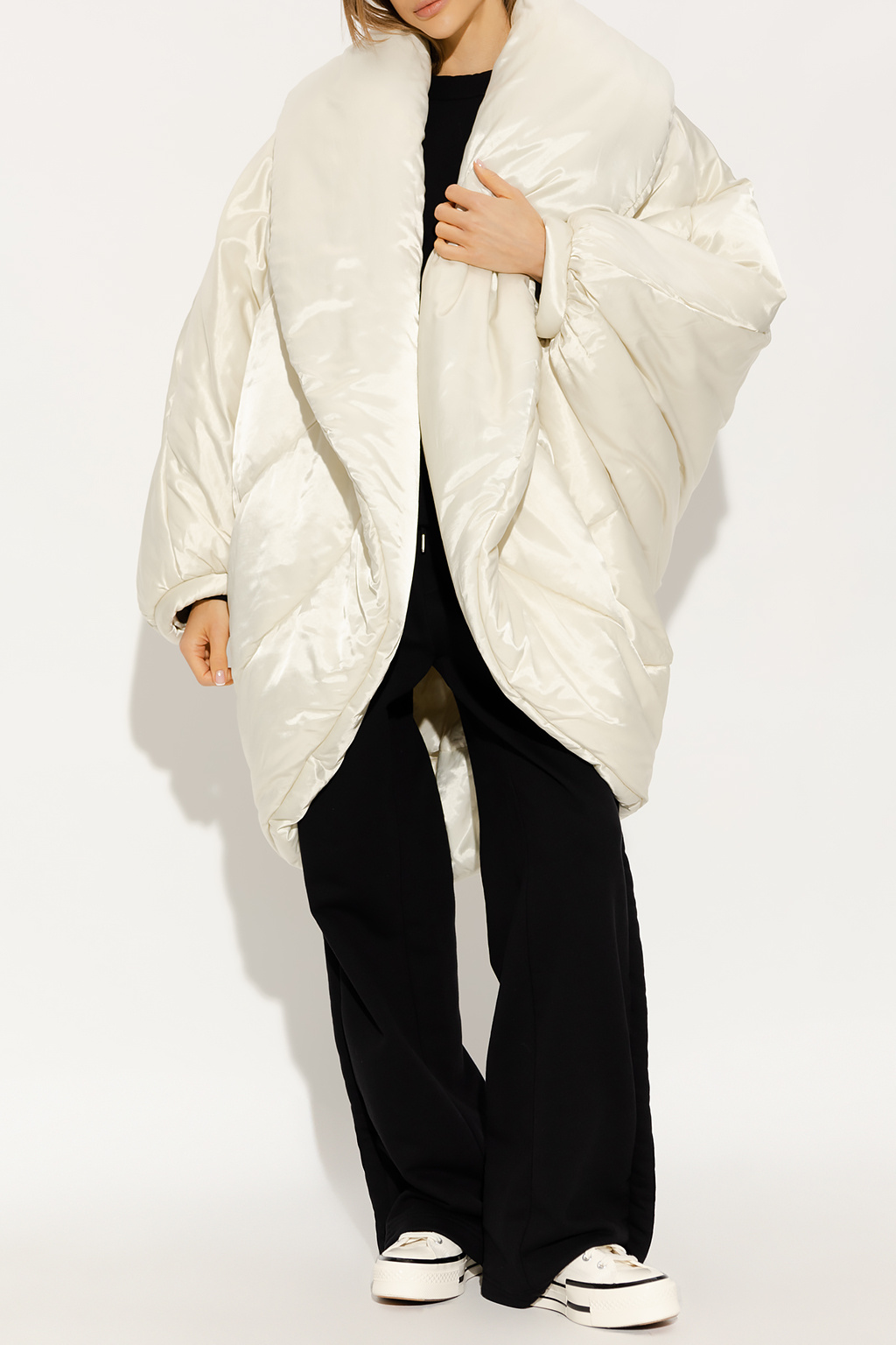 organic cotton embroidered-logo hoodie Oversize jacket