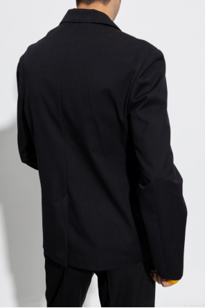 Denim jacket with elastic Double-breasted blazer