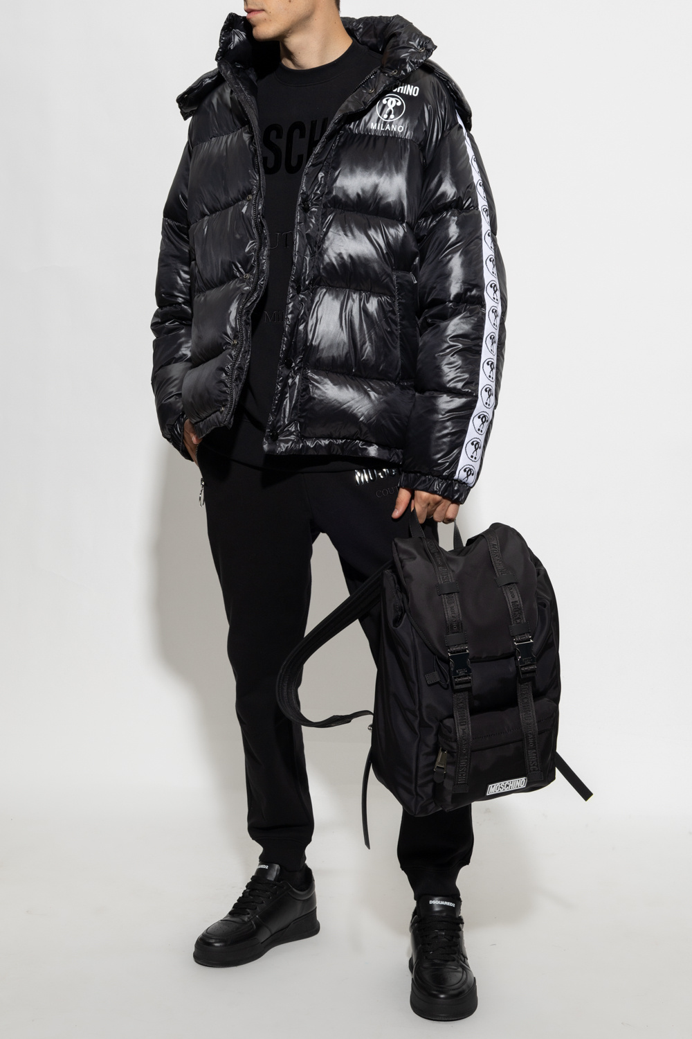 Moschino moncler cotton jersey and down jacket