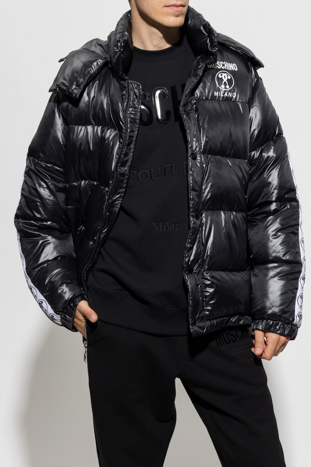 Moschino moncler cotton jersey and down jacket