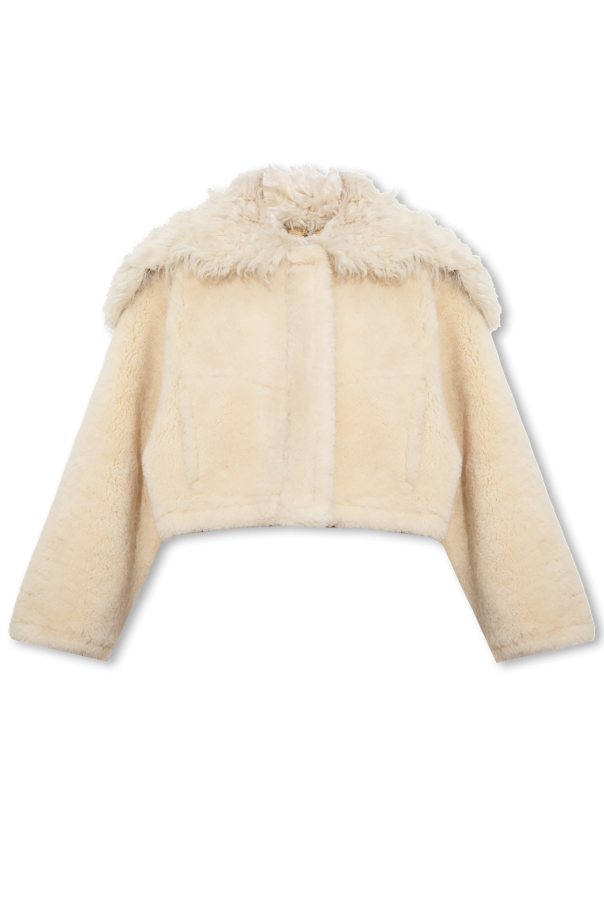 Jacquemus ‘Piloni’ shearling logo jacket