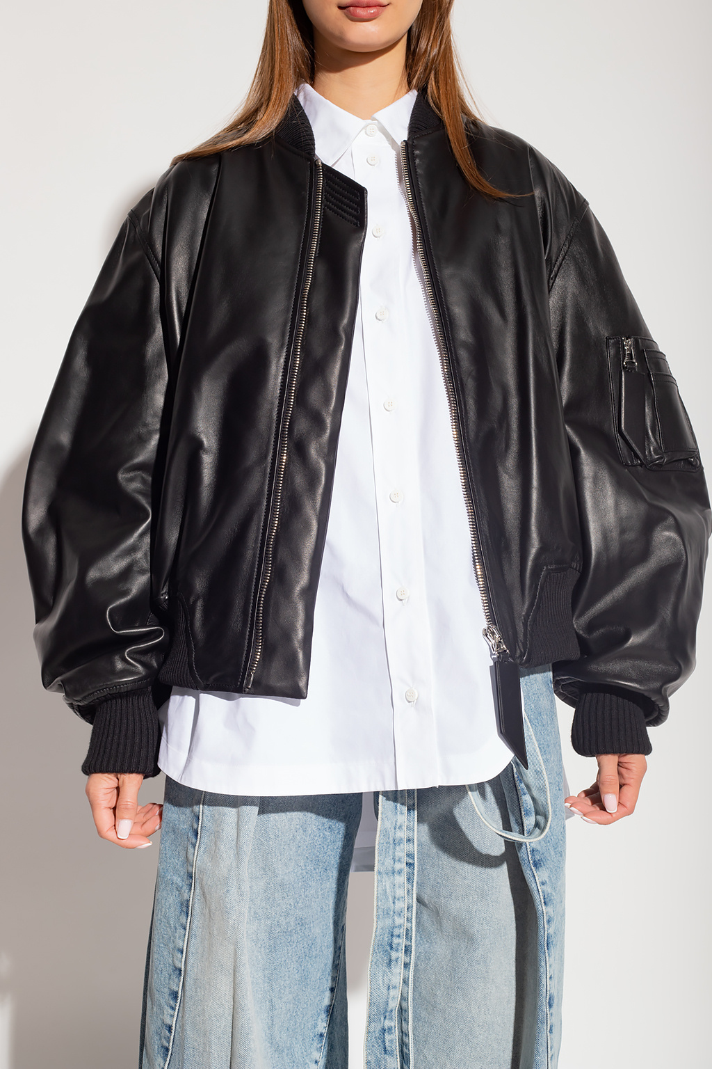 The Attico ‘Anja’ bomber Logo jacket