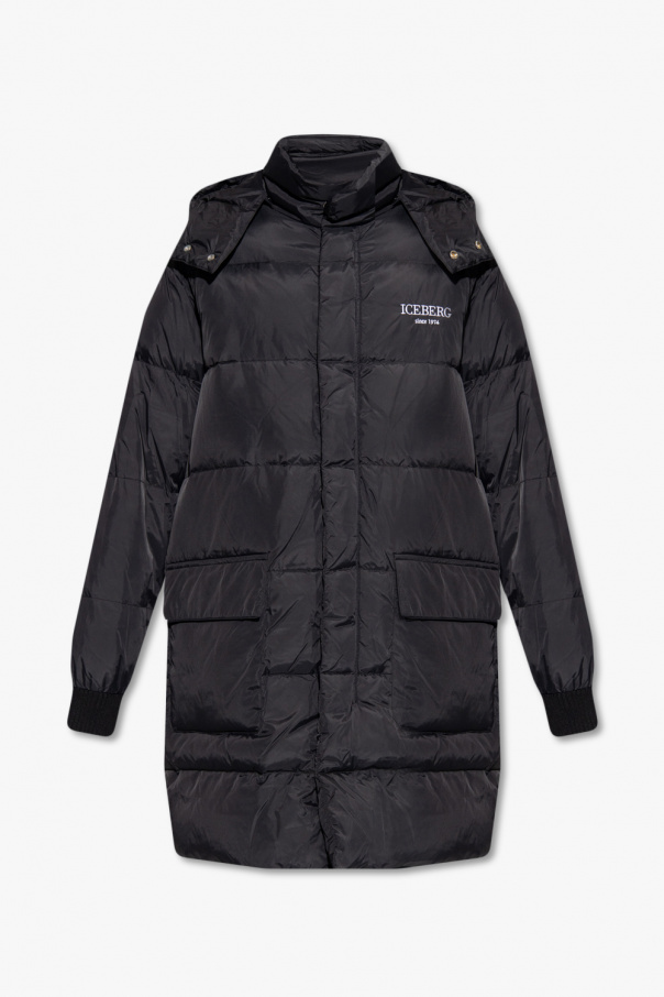 Iceberg Brave Soul denim jacket in black with detachable borg collar