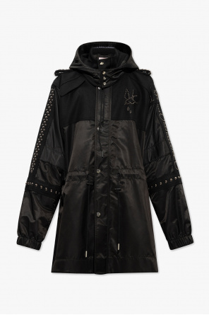 balmain black collarless jacket