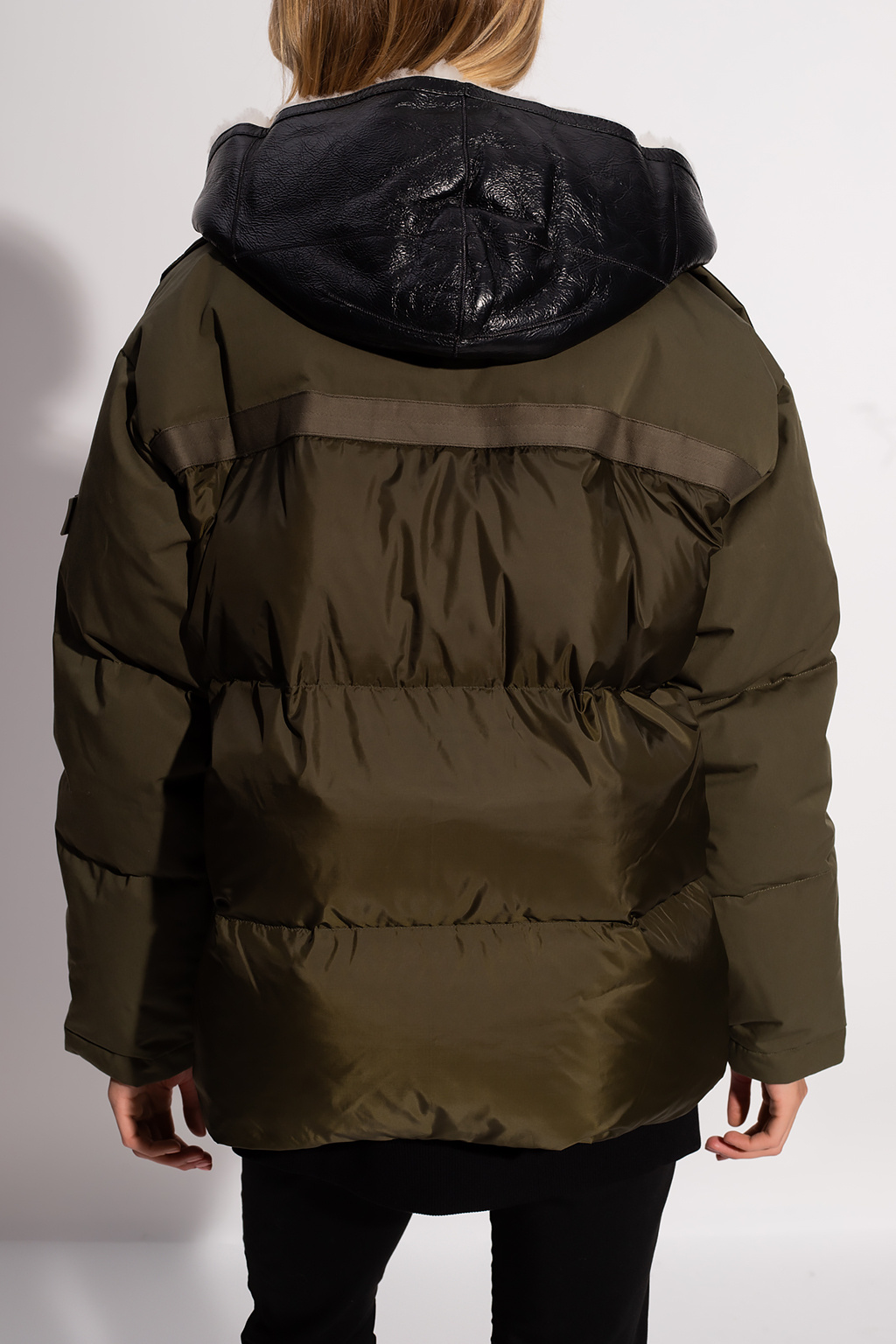 Yves Salomon Down jacket with leather insert