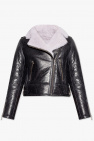 Yves Salomon BLACK Shearling jacket with cracked effect