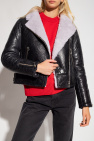 Yves Salomon BLACK Shearling jacket with cracked effect
