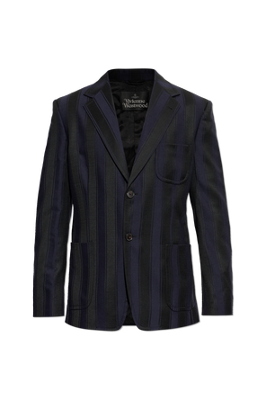 Wool blazer with striped pattern