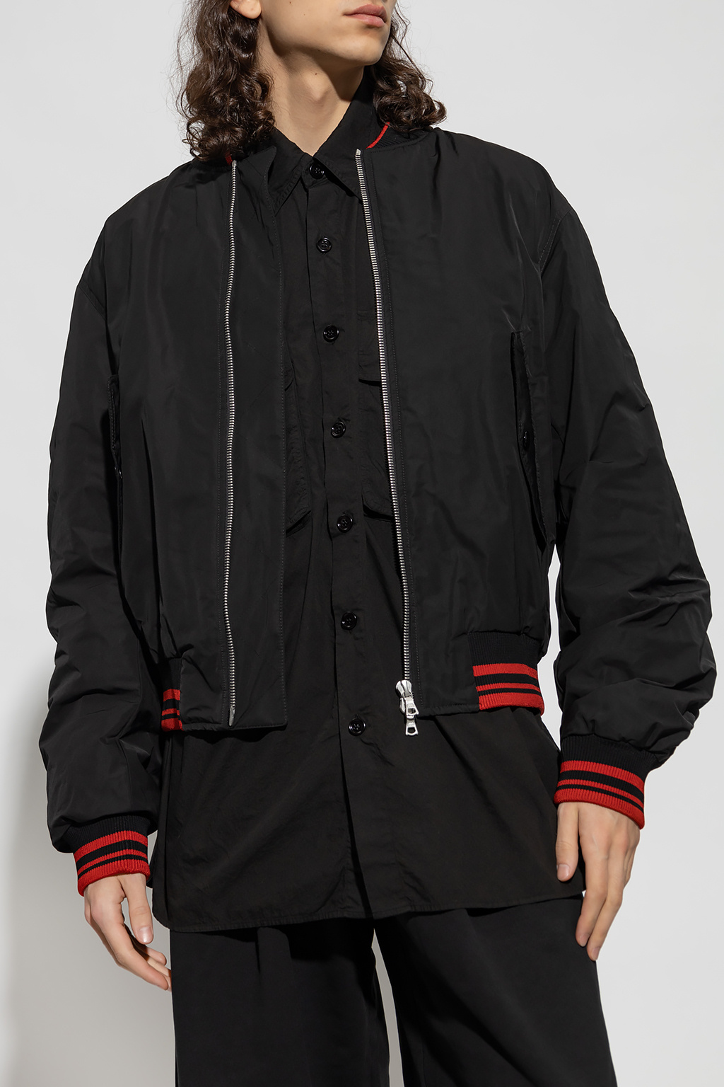 Web patch hoodie Appliquéd jacket
