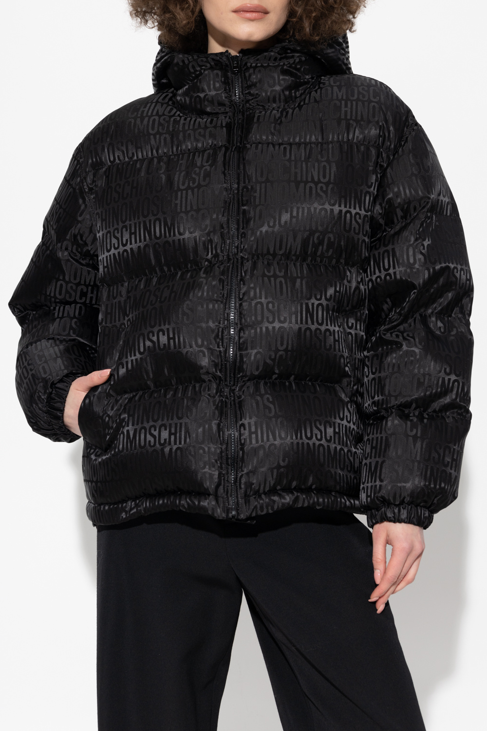 Moschino Quilted jacket with logo