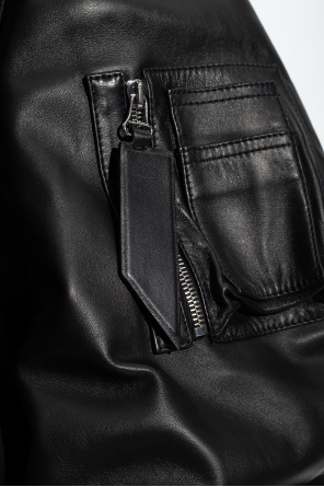The Attico ‘Anja’ leather bomber jacket