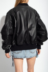 The Attico BLACK ‘Anja’ leather bomber jacket