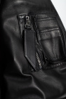 The Attico BLACK ‘Anja’ leather bomber jacket
