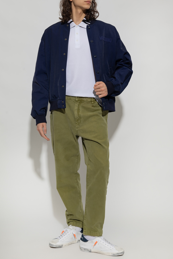 Moschino Karl Lagerfeld nylon cropped hooded jacket with pocket & logo