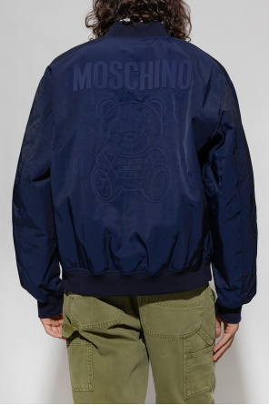 Moschino Karl Lagerfeld nylon cropped hooded jacket with pocket & logo