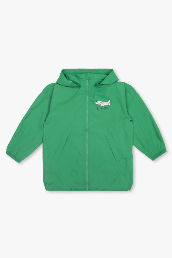 Mini Rodini padded zip-up hooded jacket Verde