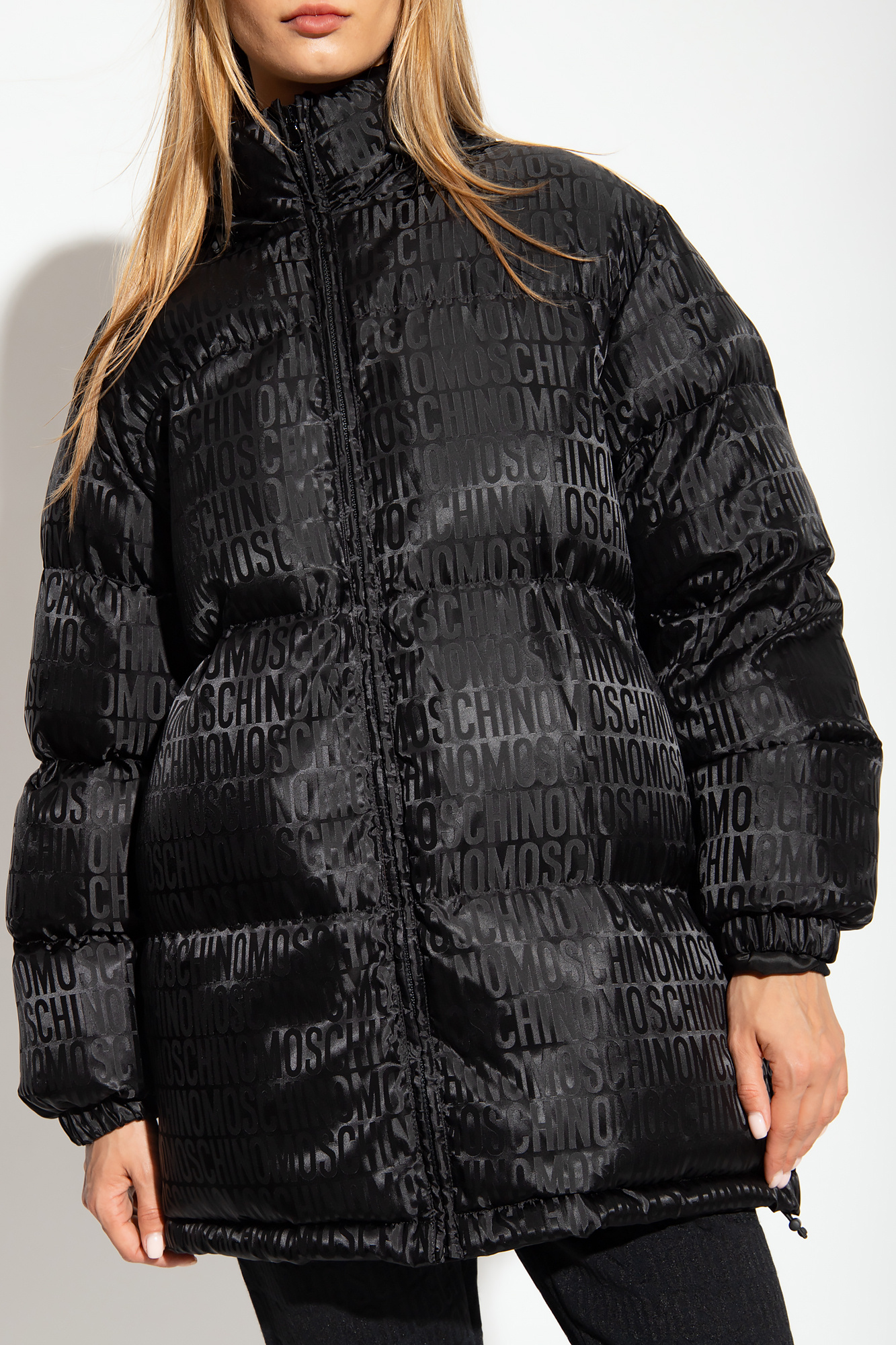 Black Quilted hooded jacket Moschino - Vitkac Italy