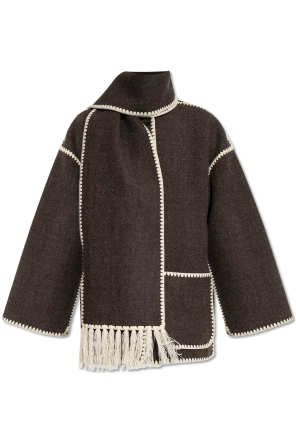 Wool jacket with scarf