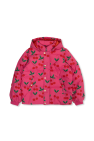 Mini Rodini PINK Puffer jacket with motif of fruits