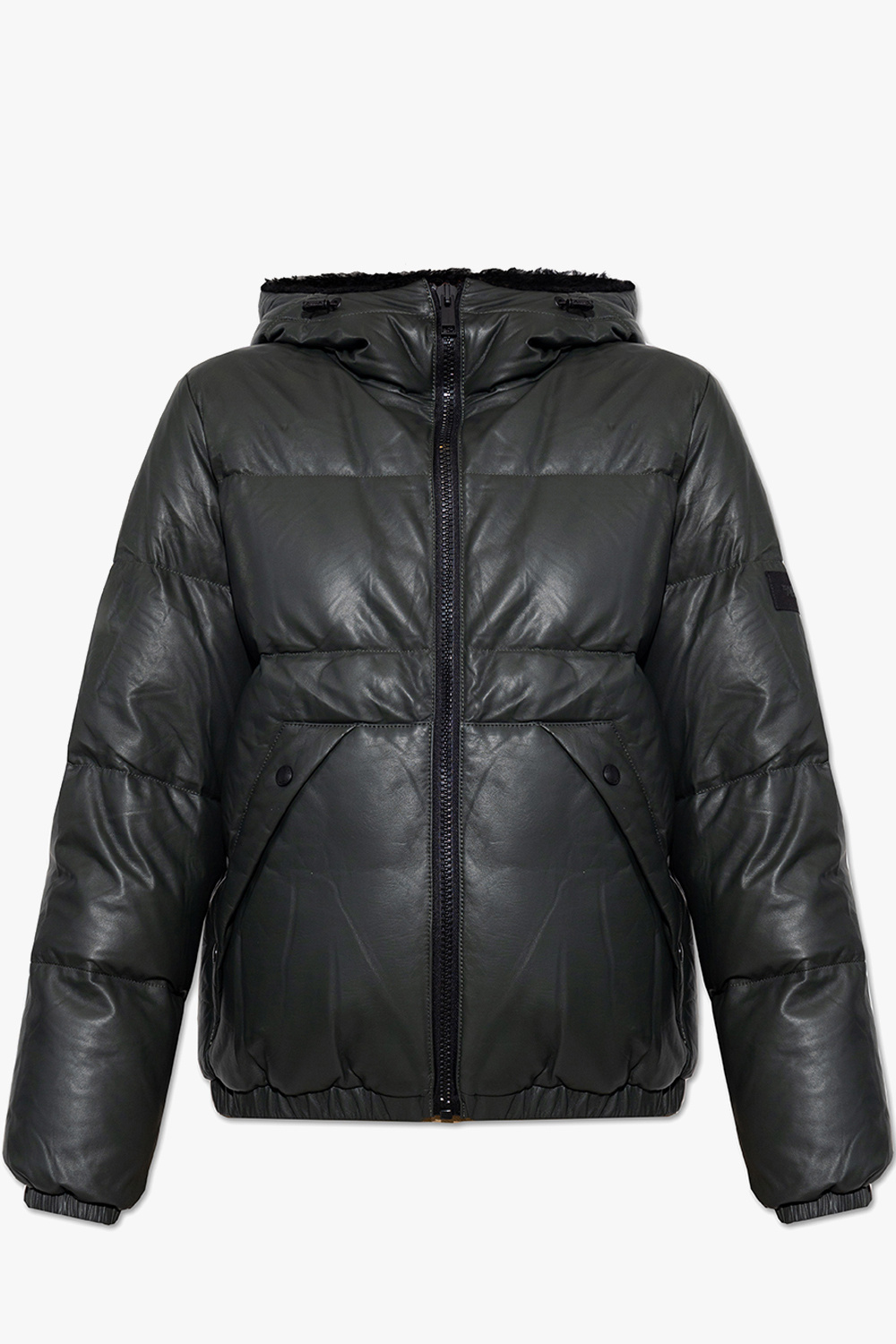 Yves Salomon Leather down jacket