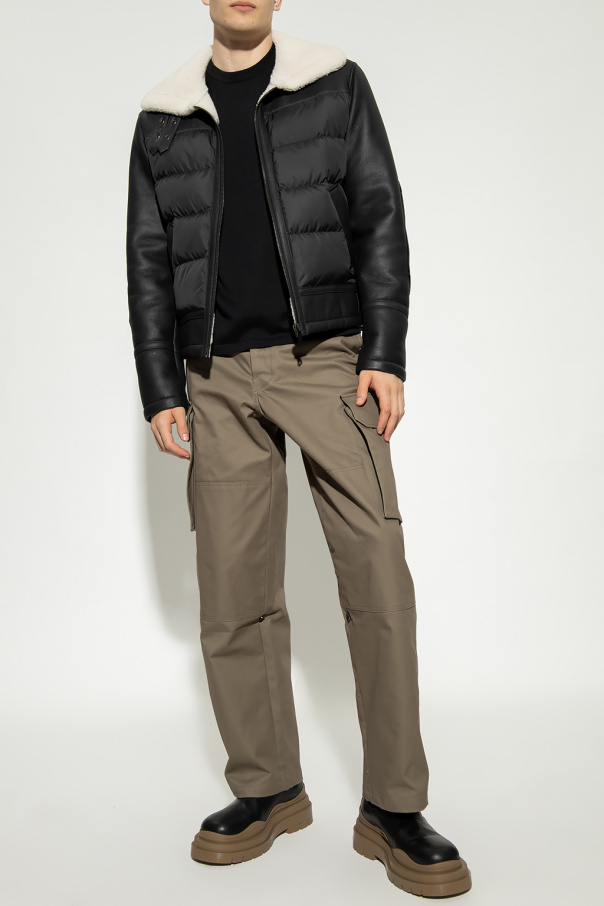 Yves Salomon Leather aviator jacket