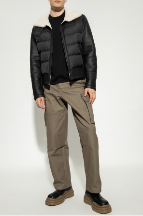 Leather aviator jacket od Yves Salomon