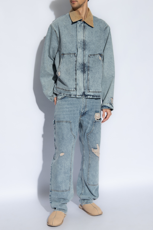 Moschino Denim embroidered Moncler with vintage effect