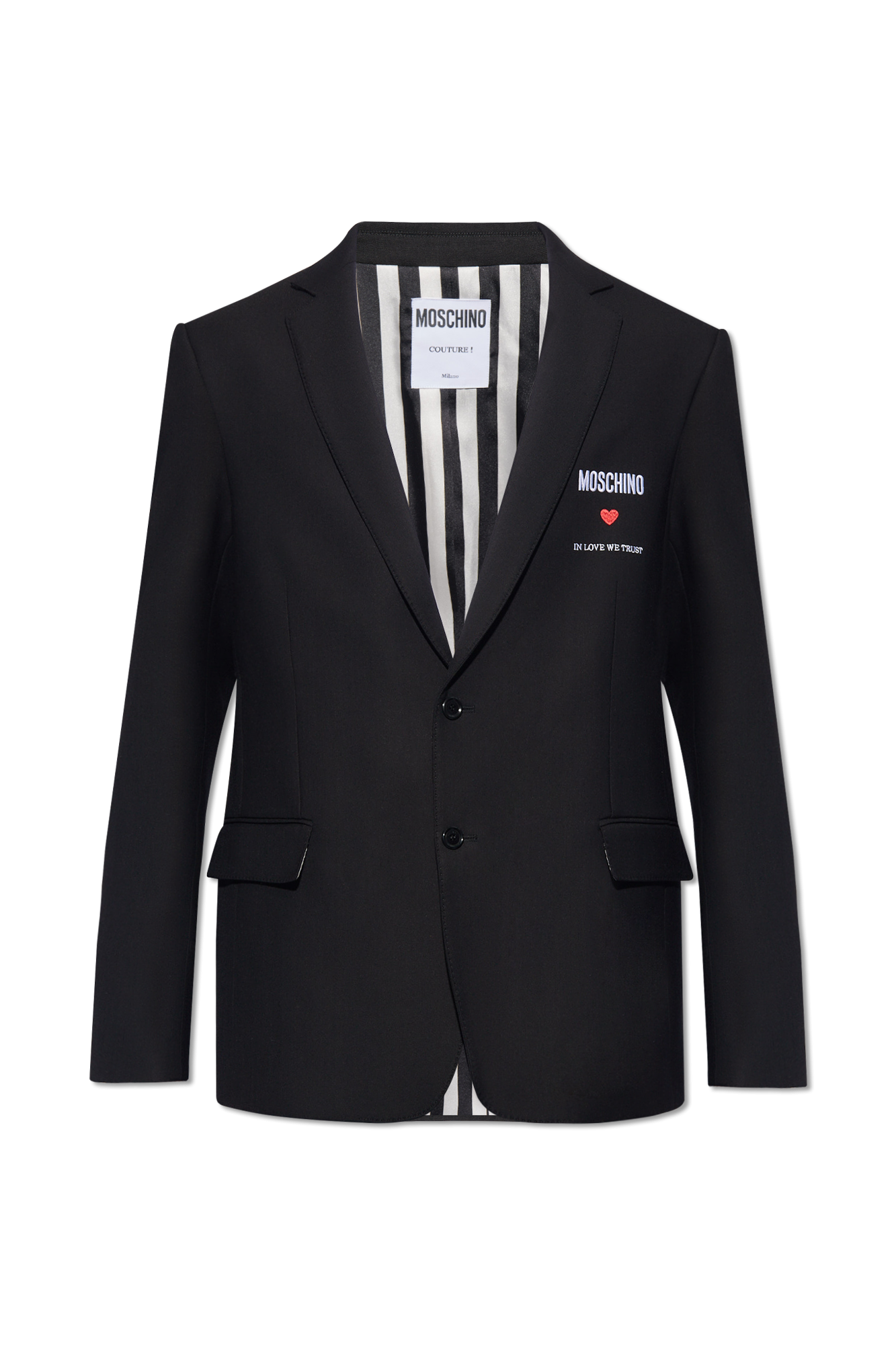 Black Logo-embroidered blazer Moschino - Vitkac Canada