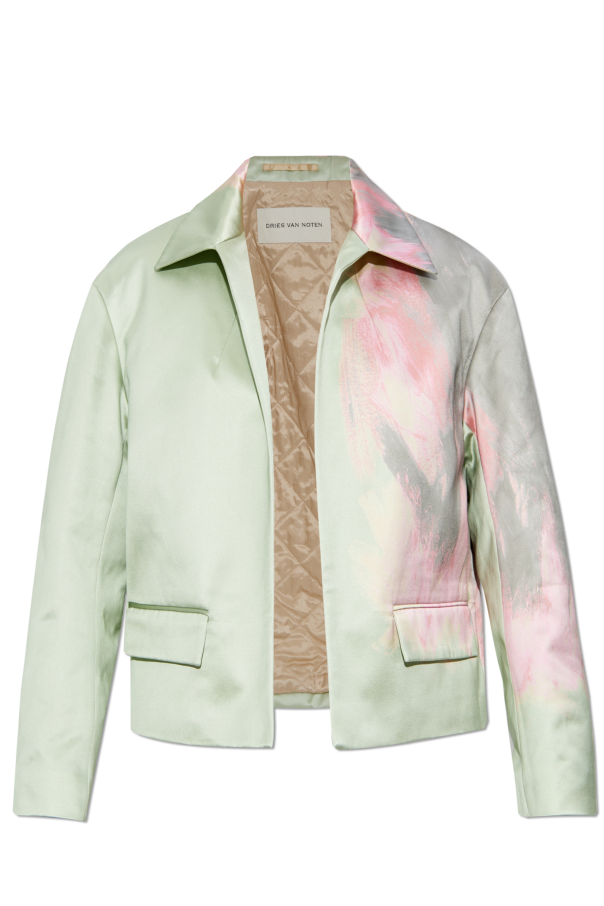 Dries Van Noten Satin blazer with print