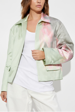 Dries Van Noten Satin blazer with print