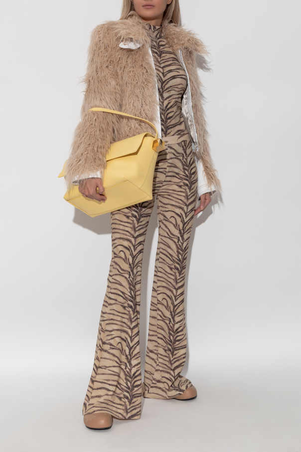 Dries Van Noten Jacket Vangel finished with faux fur