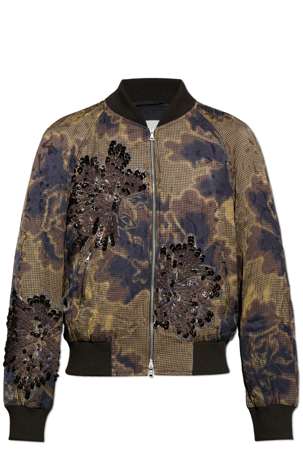 Dries Van Noten Kurta typu `bomber` z aplikacjami