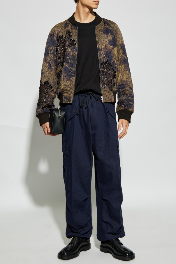 Dries Van Noten Kurta typu `bomber` z aplikacjami