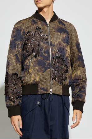 Dries Van Noten Kurta typu `bomber` z aplikacjami