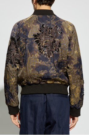 Dries Van Noten Kurta typu `bomber` z aplikacjami