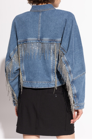 Munthe Denim jacket with crystal fringes