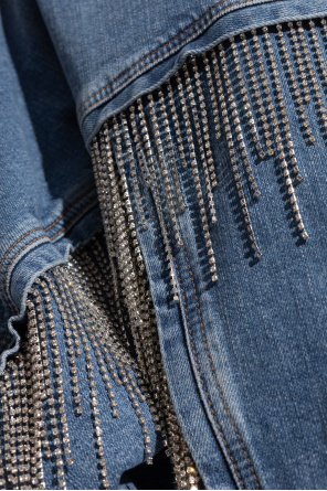 Munthe Denim jacket with crystal fringes