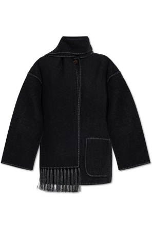Wool jacket with scarf