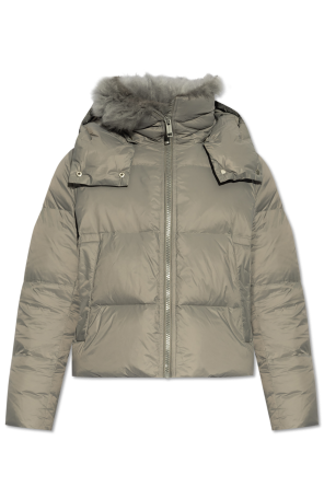 Down jacket with fur collar