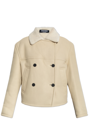 Abrigo de piel de oveja de doble botonadura