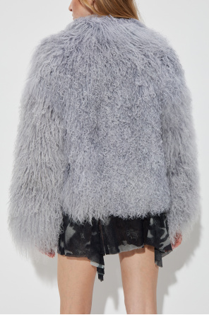 MISBHV Abrigo de piel con bolsillos